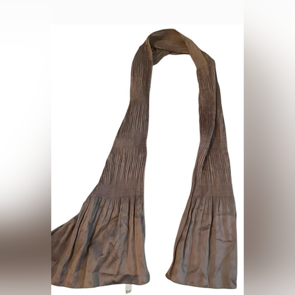 Furla Pleated Gathered Scarf to Taupe - Picture 2 of 6